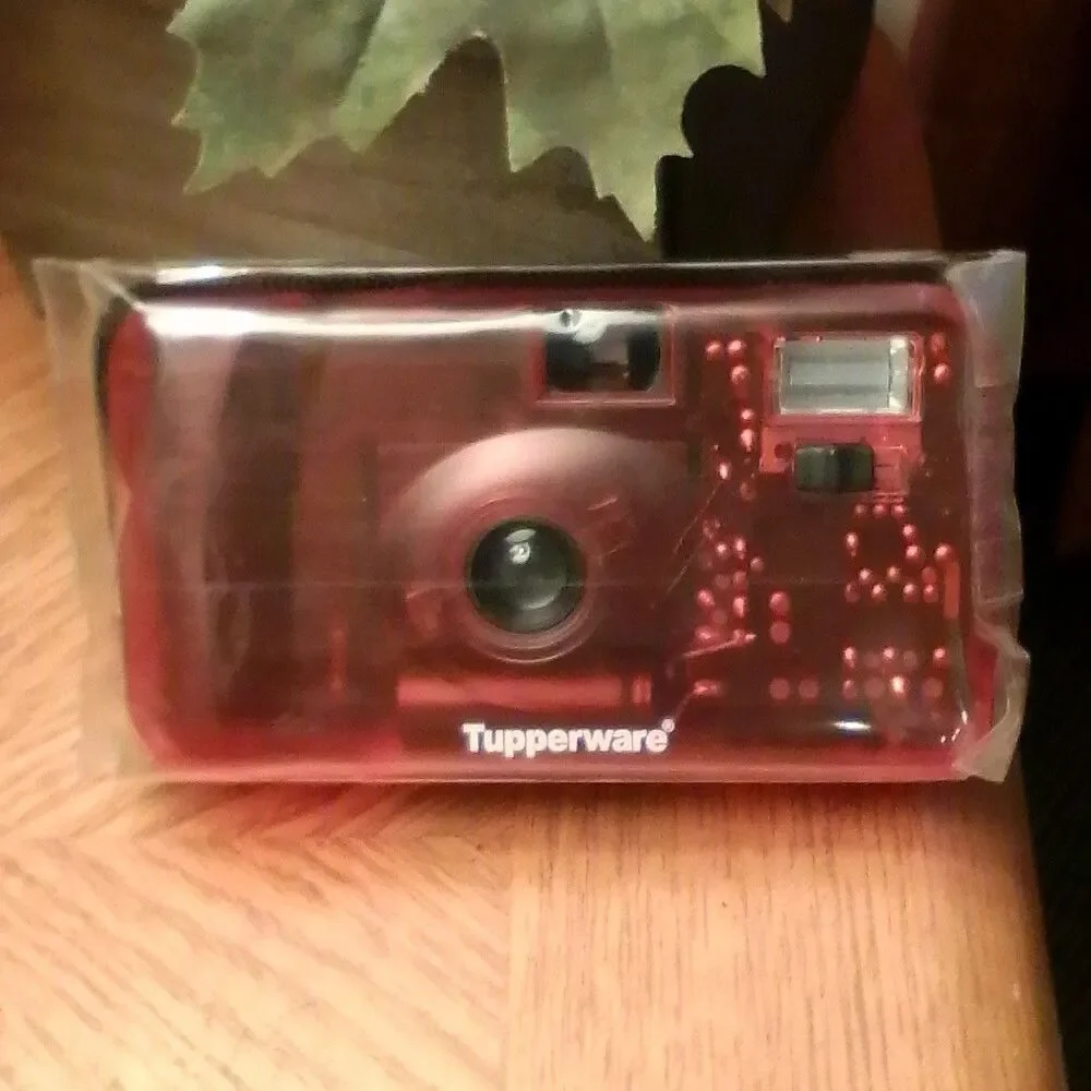Vintage Tupperware 35mm Film Camera Sheer Red Acrylic Point Shoot Lomo Very Rare